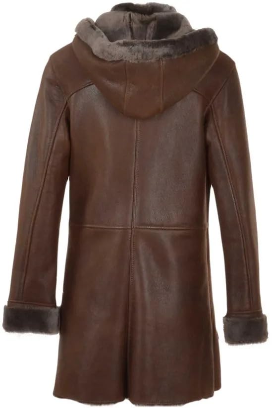 Women’s Brown Shearling Leather Coat – Genuine Leather with Faux Fur Lining | Vintage Sheepskin Coat