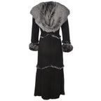 Timber&Hide Women’s Black Sheepskin Long Suede Trench Coat