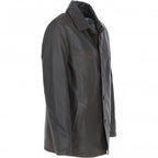Classic Men's Dark Brown Leather Jacket: AWM-VOYAGER