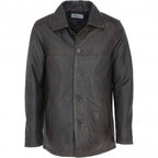 Classic Men's Dark Brown Leather Jacket: AWM-VOYAGER