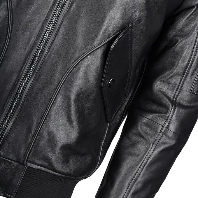 Tanned Leather Jacket with Detachable Shearling Collar Black Tyler Durden Jacket