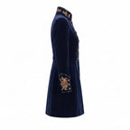 Navy Velvet Military Coat: Victorian Gothic Steampunk Royal Officer Jacket
