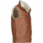 Men's Leather Waistcoat Brown: ALPHA