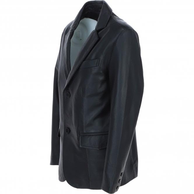 Men's Classic Burgundy Leather Blazer: AWL-2244