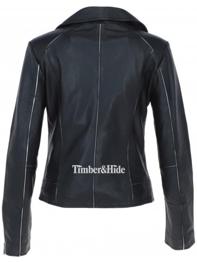 Women's Black Leather Biker Jacket