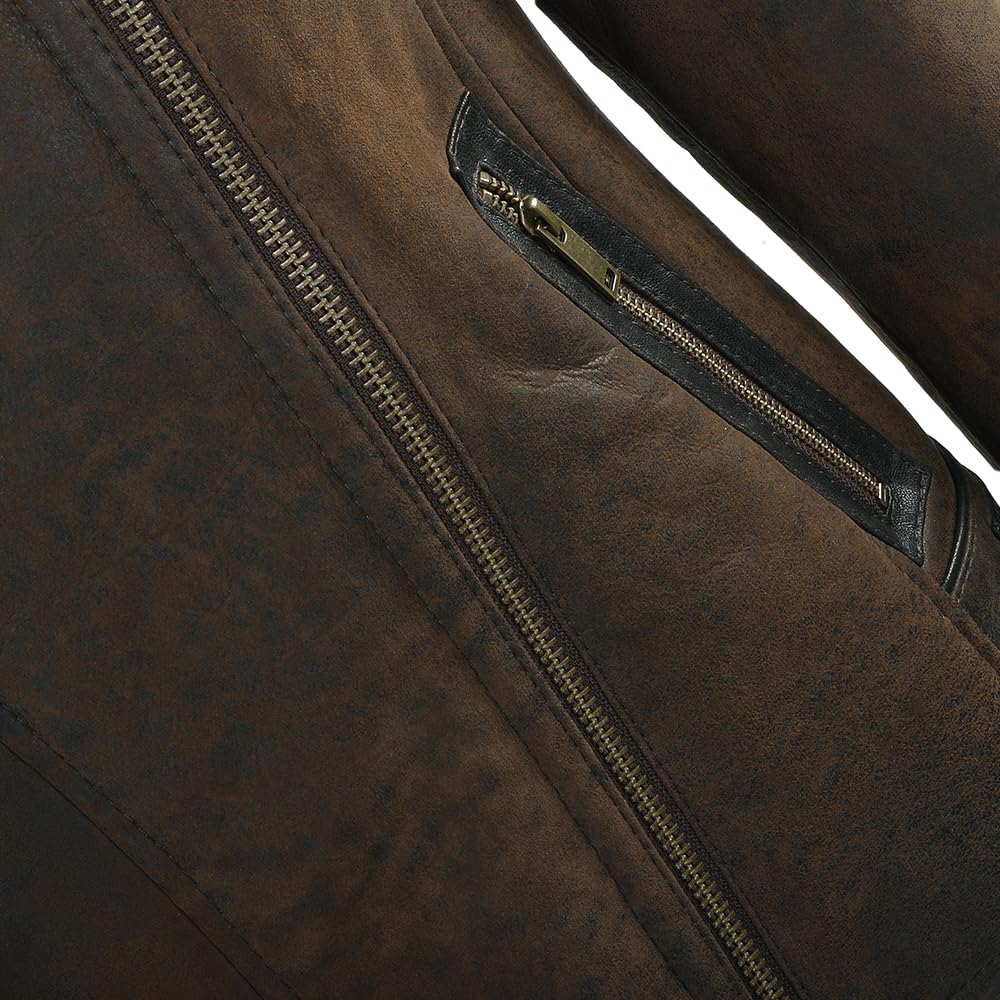 Timber Hide Side Zip Biker Sheepskin Pilot Jacket