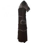 Women’s Premium Full-Length Suede Leather Coat with Full Fur Interior | women long length sheepskin coat brown, Tan and Black