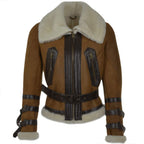 Timber&Hide Fitted Sheepskin Aviator Flying Jacket Tan