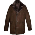 Timber&Hide Men’s Edward Suede Sheepskin Coat – Luxury Suede Shearling Jacket by