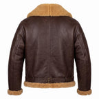 Men's Brown B3 Shearling Aviator Jacket | Genuine Sheepskin Leather Bomber Coat
