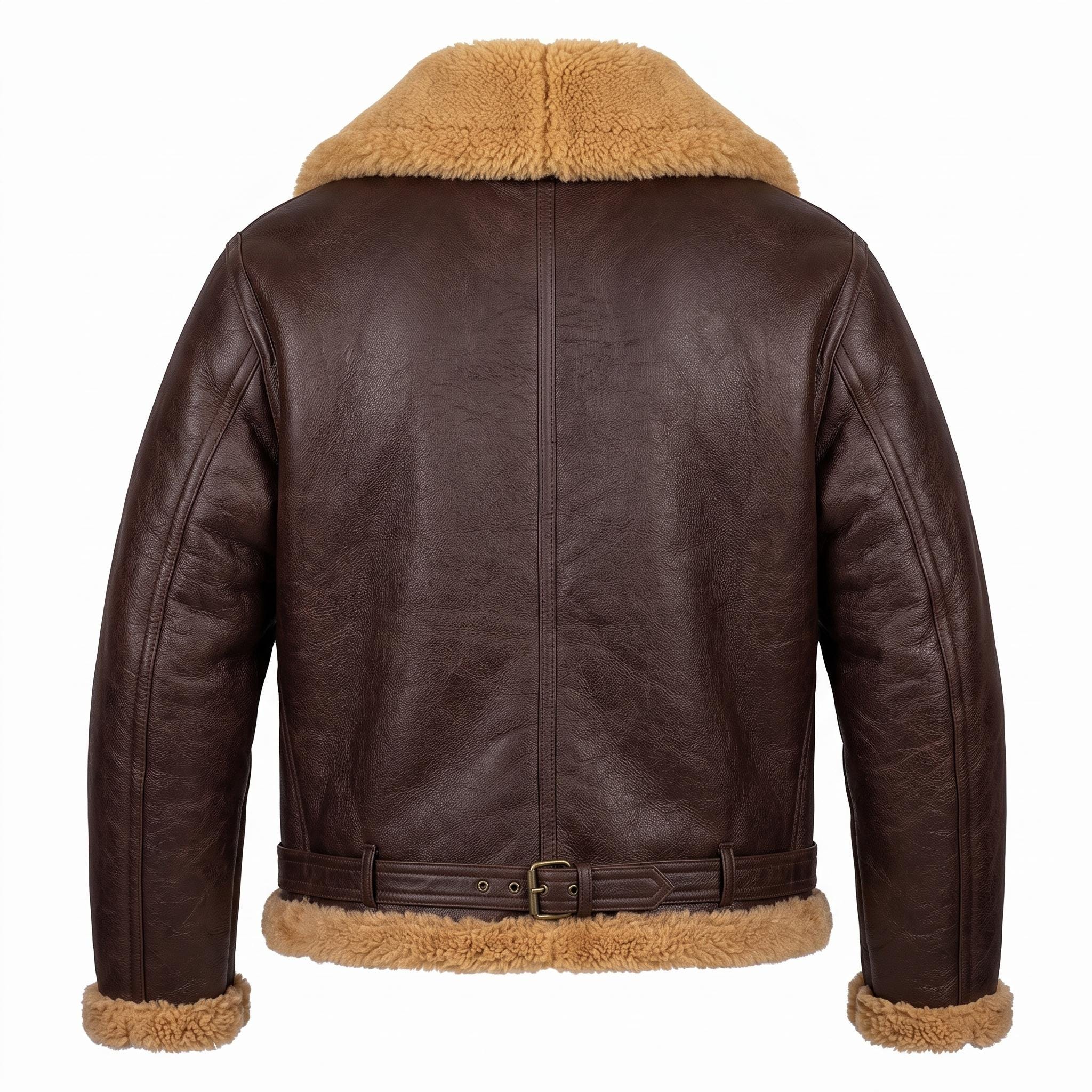 Men's Brown B3 Shearling Aviator Jacket | Genuine Sheepskin Leather Bomber Coat