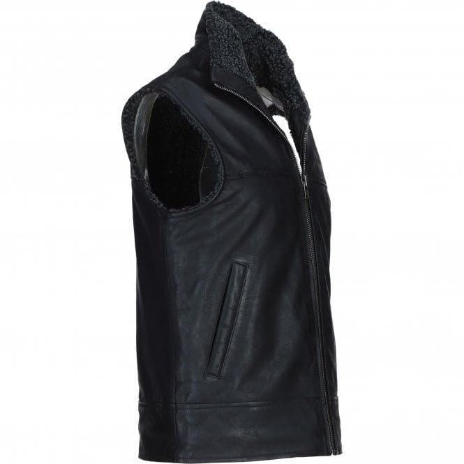 Men's Leather Waistcoat Brown: ALPHA