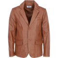 Men's Classic Burgundy Leather Blazer: AWL-2244