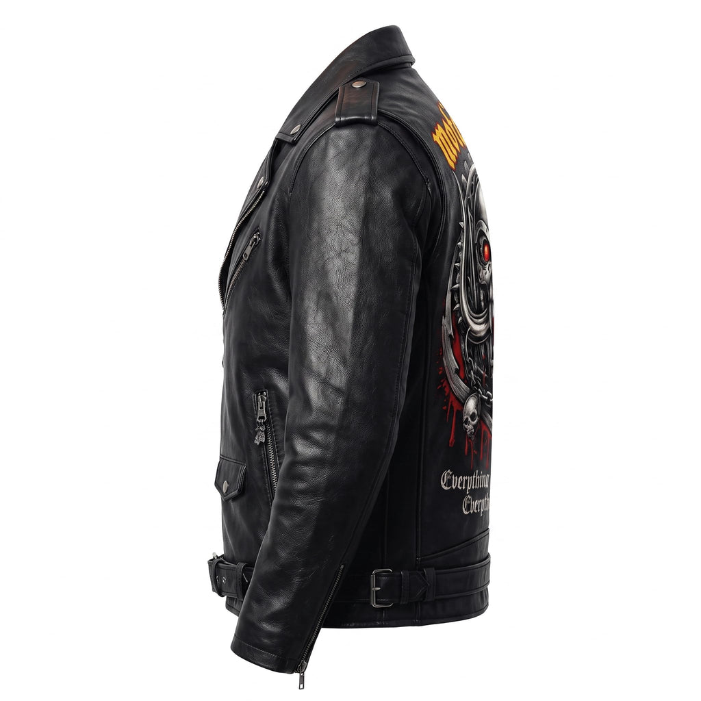 Timber&Hide Motorhead Rock Band Leather Biker Jacket: Heavy Metal Rock Style Concert Outfit