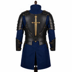 Medieval Knight Wool Coat with Leather Armor | Fantasy LARP Jacket Costume