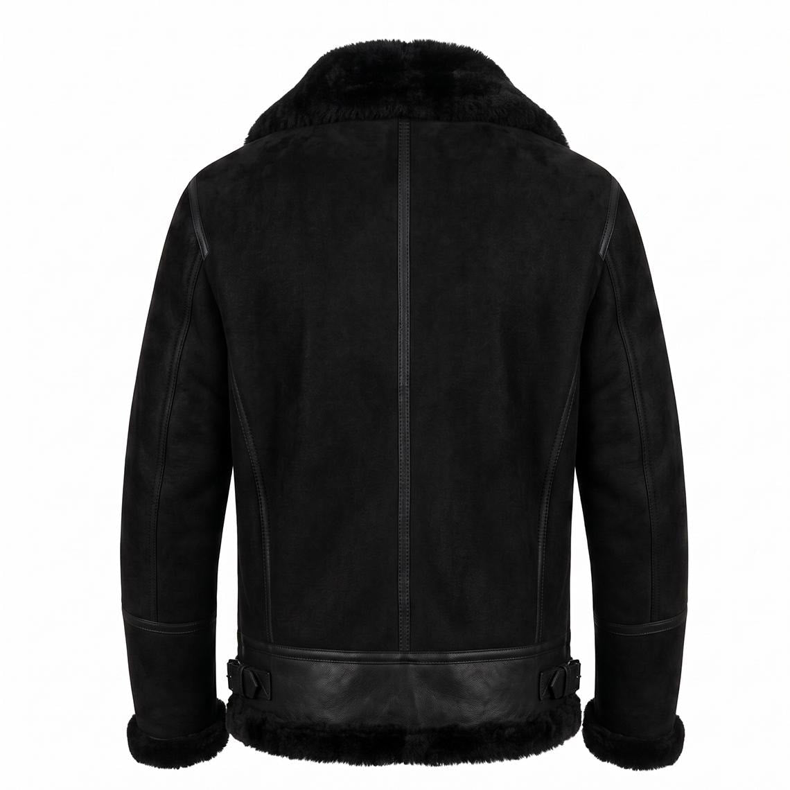 Men's Genuine Sheepskin B3 Bomber Jacket | Suede Shearling Aviator Coat