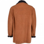Mens Classic Sheepskin Coat Whisky/black
