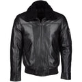 Timber&Hide Tanned Leather Jacket with Detachable Shearling Collar Black Tyler Durden Jacket