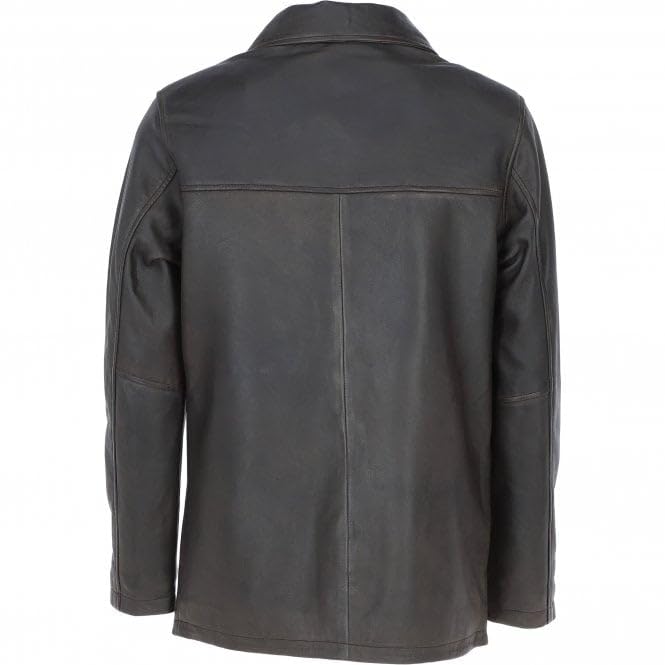 Classic Men's Dark Brown Leather Jacket: AWM-VOYAGER