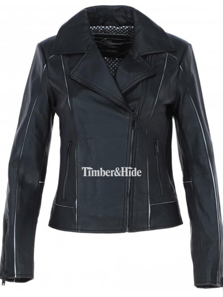 Women's Black Leather Biker Jacket