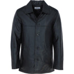 Classic Men's Dark Brown Leather Jacket: AWM-VOYAGER