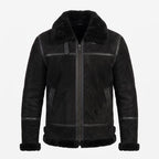 Men's Genuine Sheepskin B3 Bomber Jacket | Suede Shearling Aviator Coat