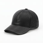 Handmade White Sheepskin Leather Baseball Cap, Soft Genuine Womens Hat