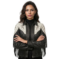 Timber&Hide Handmade Western Fringe Leather Jacket: Studded Cowgirl Rodeo Style | cowgirl leatherwear