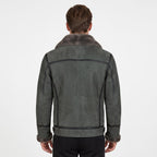 Men's Genuine Sheepskin B3 Bomber Jacket | Suede Shearling Aviator Coat