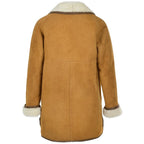 Women's Suede Leather Shearling Coat: Penny Lane Style Winter Jacket