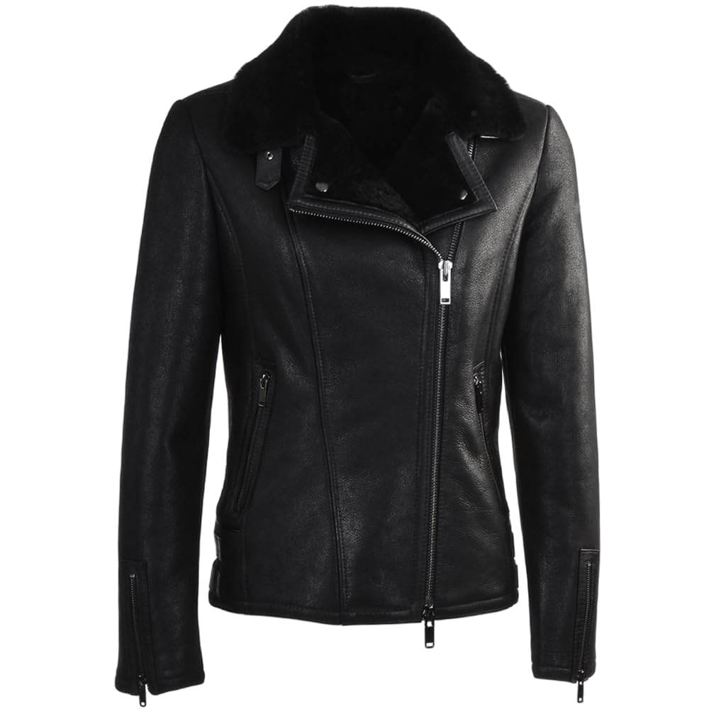 Timber Hide Side Zip Biker Sheepskin Pilot Jacket