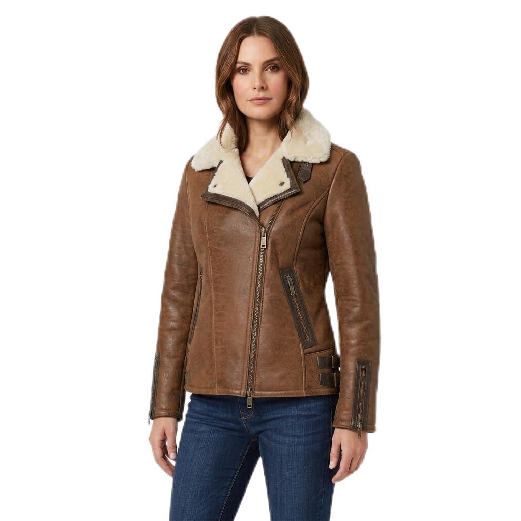 Timber Hide Side Zip Biker Sheepskin Pilot Jacket