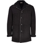Mens Classic Sheepskin Coat Whisky/black