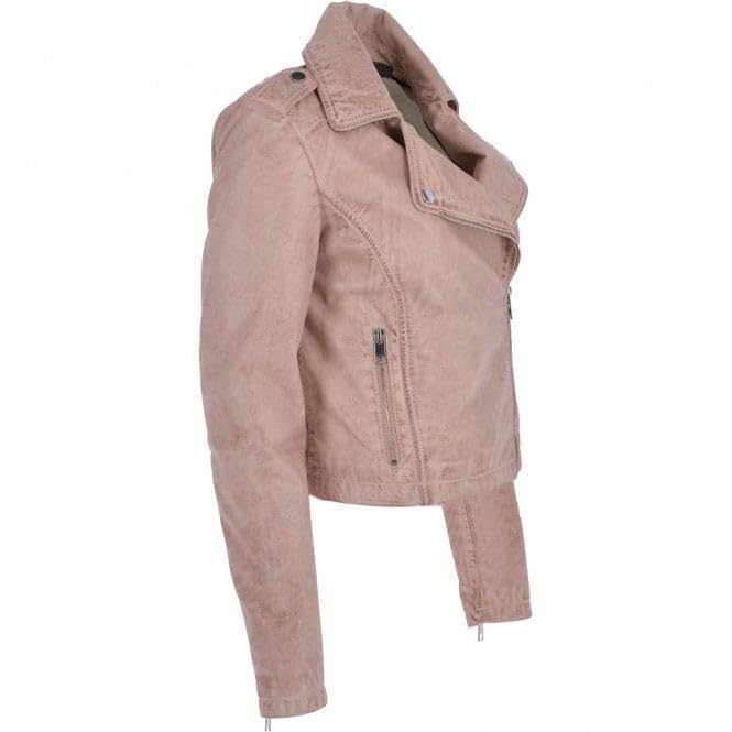 Women's Burgundy Leather Biker Jacket: Stella