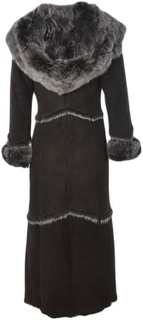 Timber&Hide Women’s Sheepskin Long Suede Trench Coat | long trench coat for women | shearling trenchcoat | trench coat women
