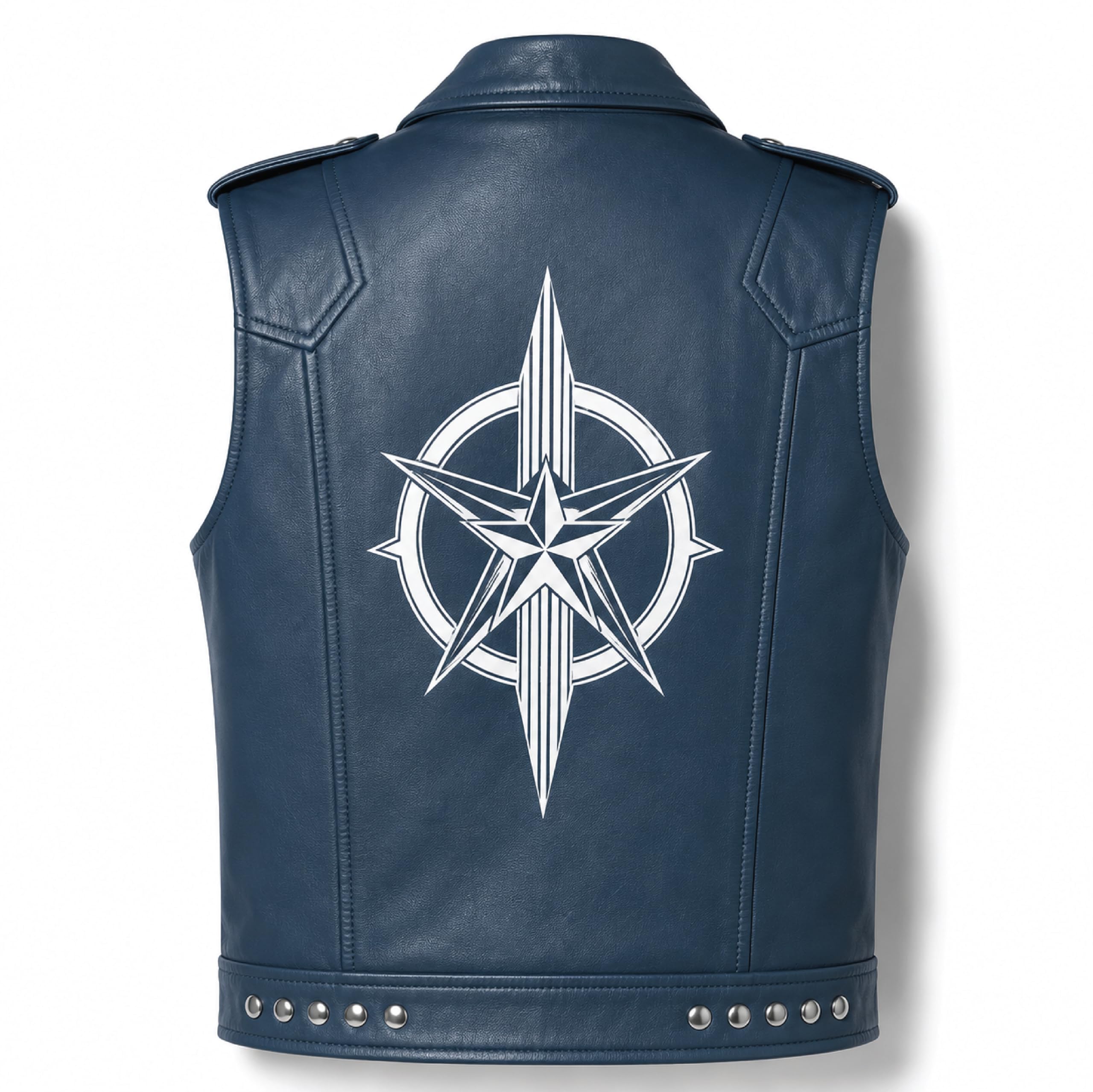 Timber&Hide Handmade Cowhide Leather Vest | Classic Biker Vest | Gothic Rocker Sleeveless Jacket