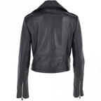 Women's Burgundy Leather Biker Jacket: Stella