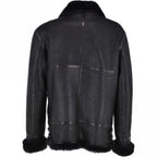 Black Sheepskin leather Pilot Jacket