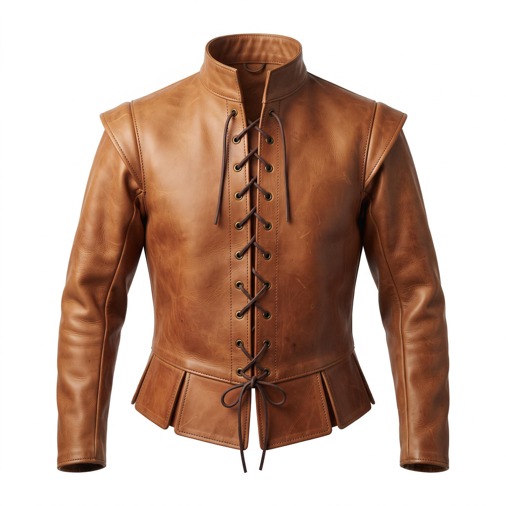 Women's Genuine Leather Doublet | Lace-Up Renaissance Corset Jacket, Fantasy LARP Armor