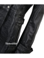 Hooded Leather Coat For Women