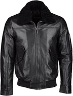 Tanned Leather Jacket with Detachable Shearling Collar Black Tyler Durden Jacket