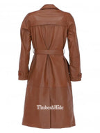 Women's Leather Trench Coat
