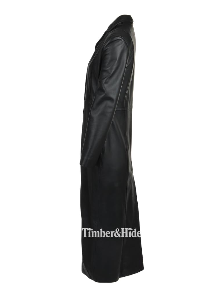 Long Black Leather Coat