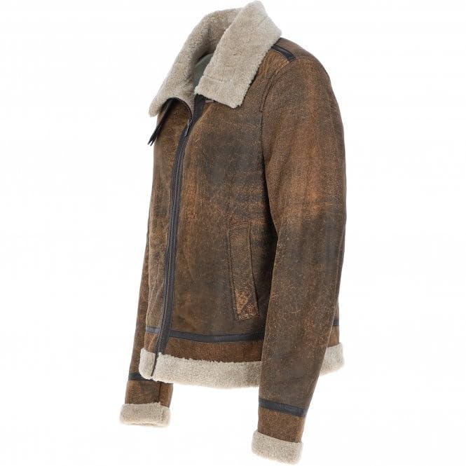 Antique Faux Fur Leather Jacket