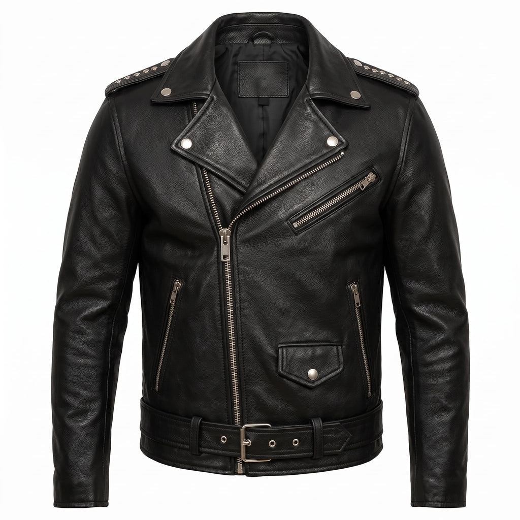 Timber&Hide Motorhead Rock Band Leather Biker Jacket: Heavy Metal Rock Style Concert Outfit