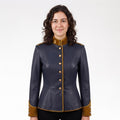 Navy Blue Leather Military Officer Jacket | Victorian Steampunk Gothic Blazer