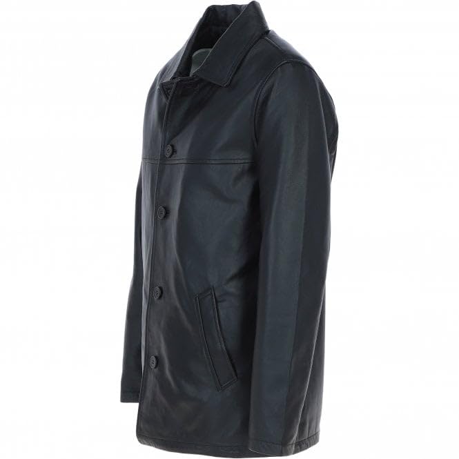 Classic Men's Dark Brown Leather Jacket: AWM-VOYAGER