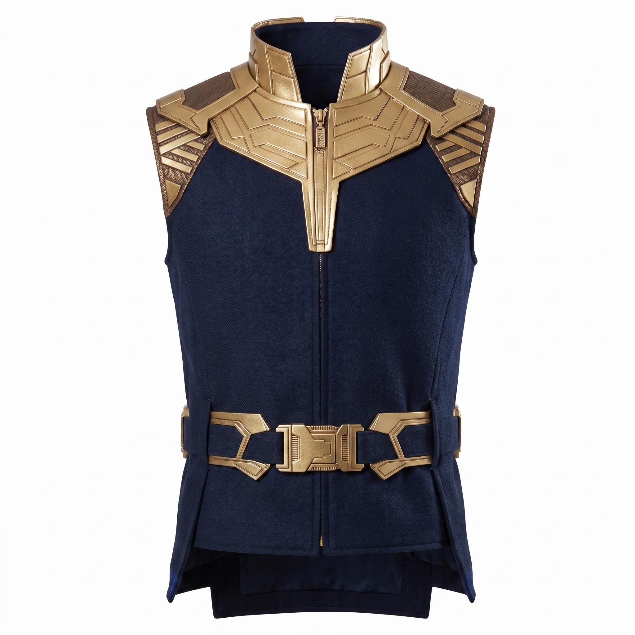 Thanos Cosplay Vest – Navy Gold Superhero Costume Armor