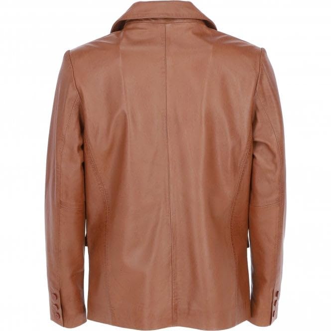 Men's Classic Burgundy Leather Blazer: AWL-2244