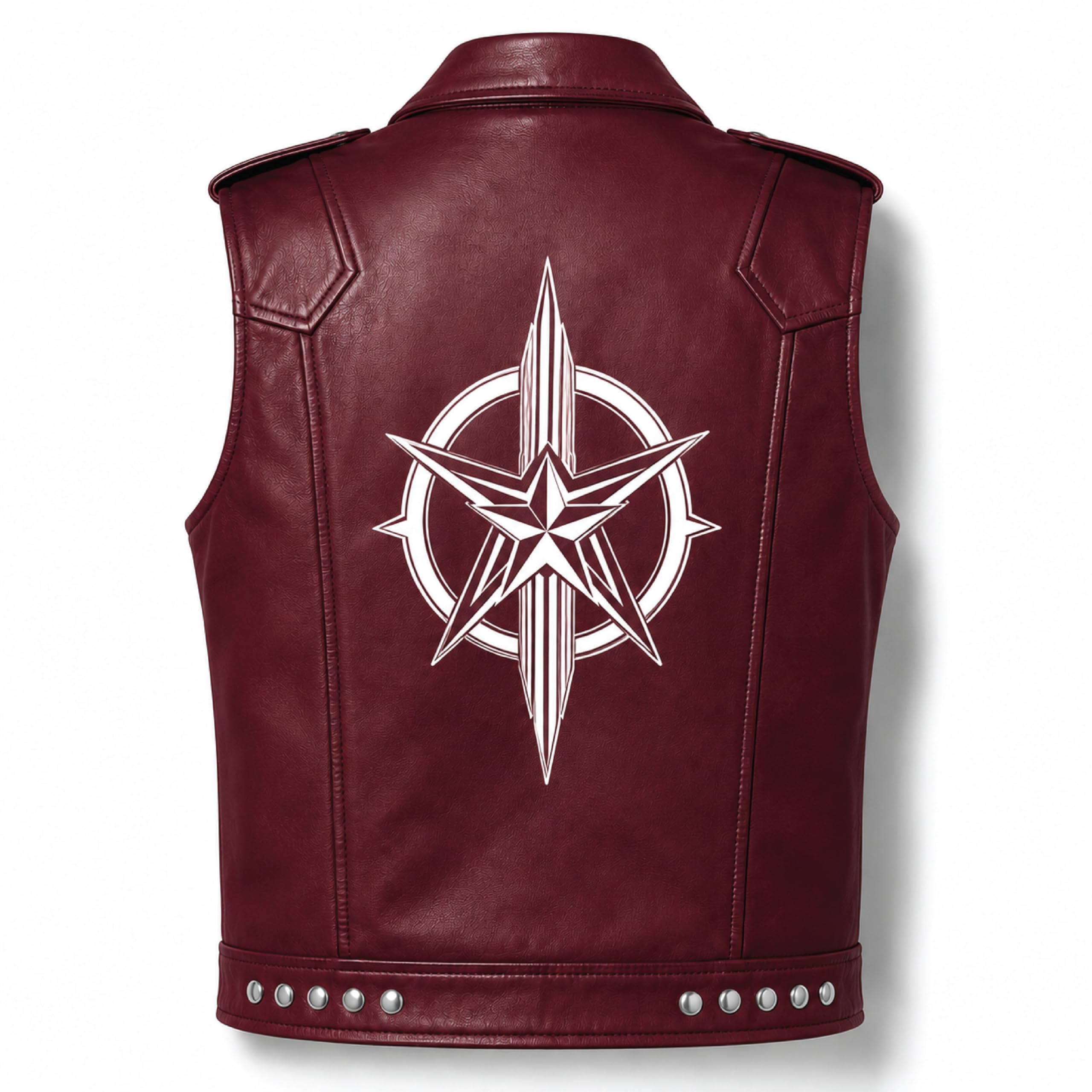 Timber&Hide Handmade Cowhide Leather Vest | Classic Biker Vest | Gothic Rocker Sleeveless Jacket
